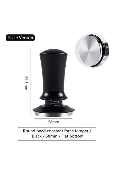 Choice5 58mm-Black-Flat Coffee Tamper Constant Pressure Stainless Steel Coffe...