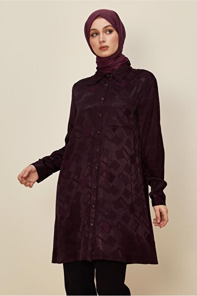 Alvina Shirt Collar Jacquard Tunic 46278