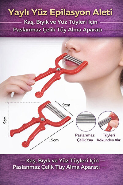 Hane Dostu Yaylı Yüz Epilasyon Aleti – Kaş, Bıyık ve Yüz Tüyleri İçin Paslanm...