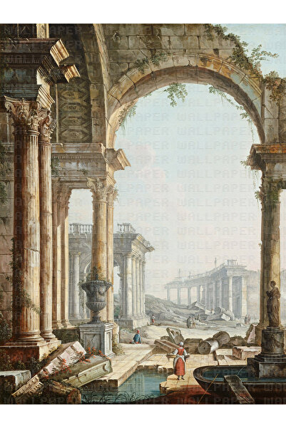 Arterior Wallpaper Capriccio with Ruins Pietro Bellotti poster duvar kağıdı