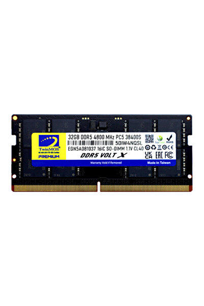 BulutRetail Twinmos Tmd532Gb4800S40, 32Gb, Ddr5, 4800Mhz, Cl40, 1.1V Notebook...