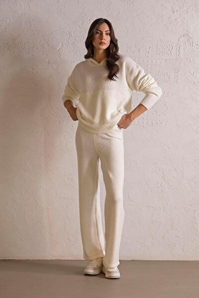 GMG FIRENZE Hooded Collar Kangaroo Pocket Women's Knitwear Sweatshirt