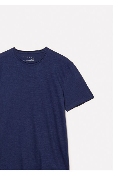 Sisley Bărbați Albastru bumbac 100% guler rotund slim fit Slub tricou