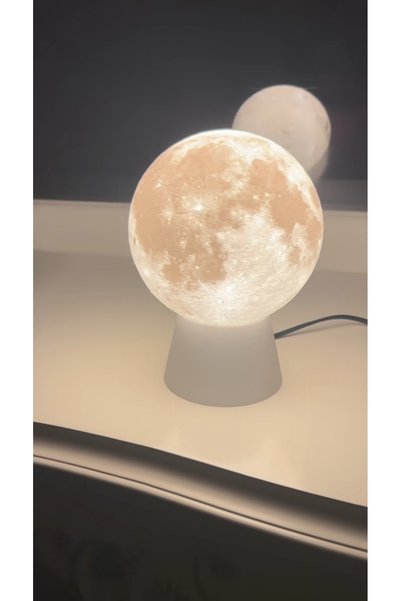 Muvesta - Moonlight Globe Lampshade Table Lamp E27 On/Off Switch Space Breeze in Your Room