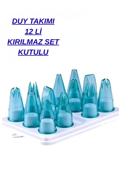 Erenle ticaret Krema Sıkma Torbası Başlığı 12 Li Kırılmaz Kutulu Duy Seti Kre...