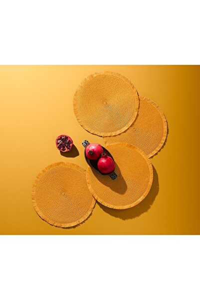 Tchibo Set of 4 Round Placemat, Gold