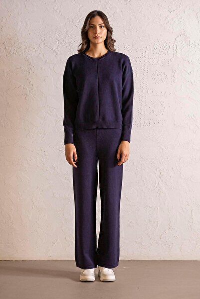 GMG FIRENZE Γυναικείο πουλόβερ με λαιμόκοψη και λεπτομέρεια με σχισμή