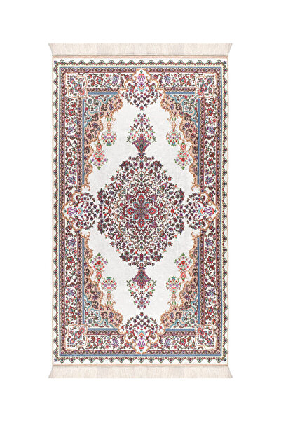 Bursa İpek Milky Brown Velvet Carpet Prayer Rug