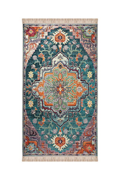 Bursa İpek Green Velvet Rug Prayer Rug