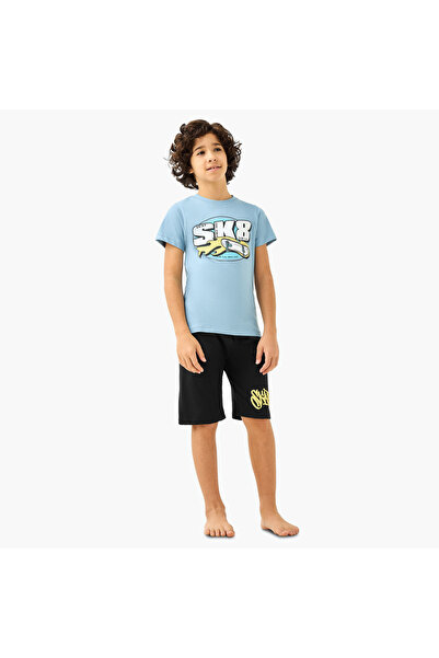 Juniors Skate Print T-shirt and Shorts Set