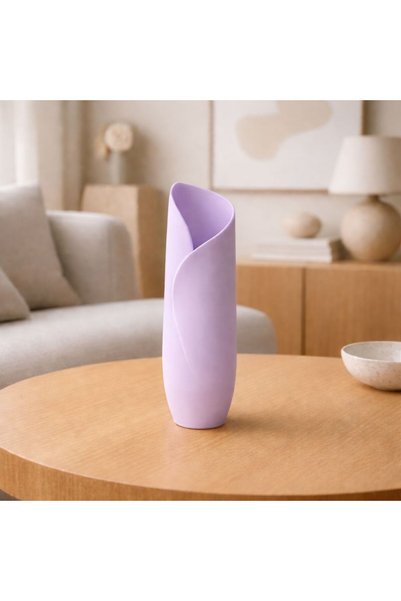 Basart Modern Sarmal Tasarım 3D Baskı Dekoratif Vazo