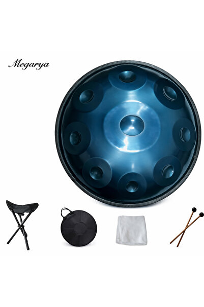 MegArya طبلة هاندبان فولاذية مقاس 22 بوصة - 9 نغمات | مع حقيبة وحامل