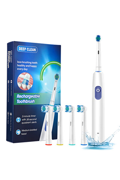 Choice6 white Intelligent Rotating Electric Toothbrush, Rechargeable Rotary T...