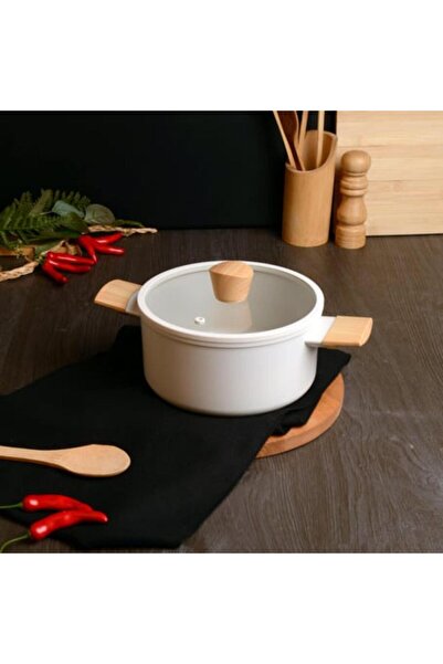 Belariva 22 cm Kpkl White Wooden Handle Deep Pot