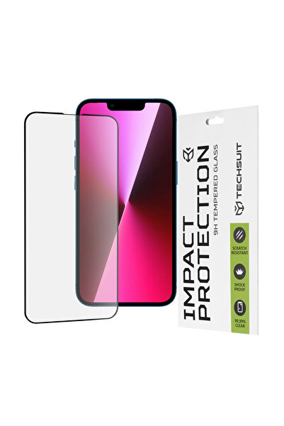 Techsuit Folie sticla iPhone 13 111D Full Glue Full Cover, negru