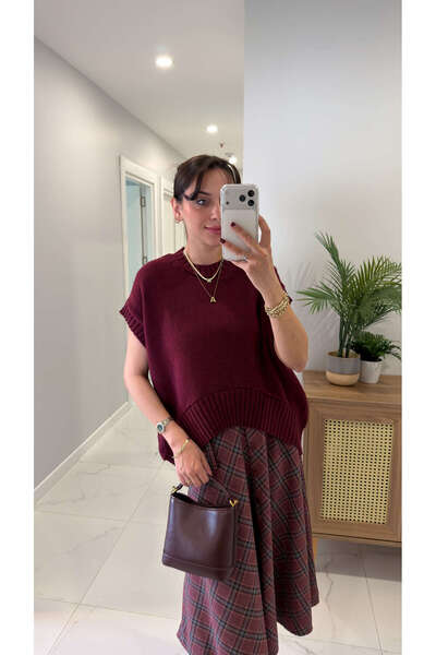 BİRCANÇİL Dlvin Delissa Burgundy Sweater Knitwear