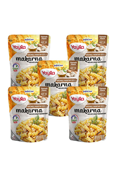 Yayla Yemek Hazır Kremalı Mantar Soslu Makarna 250 gr x5