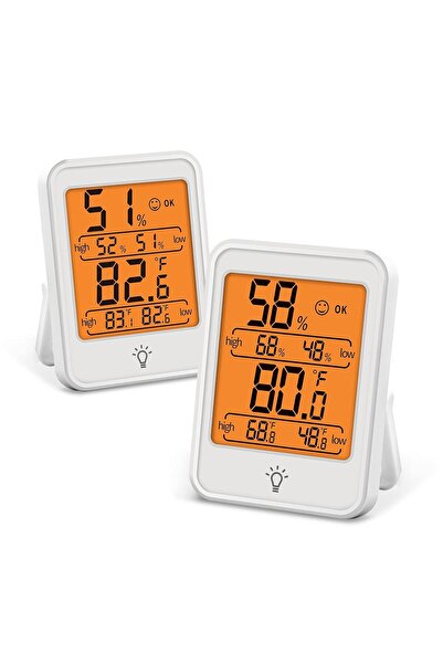 Arabest جهاز مراقبة رقمي ذكي داخلي لدرجة الحرارة والرطوبة مع عرض الوقت والتقو...