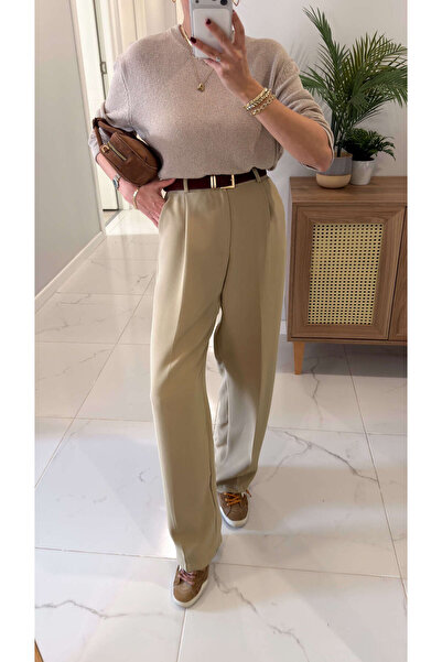 BİRCANÇİL Risanna Sage Green Palazzo Pants