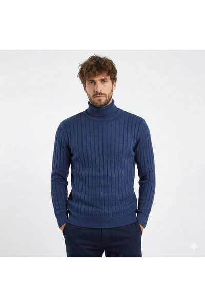 Vocens Corded Fabric Slim Full Turtleneck Knitwear Sweater – S Slim Fit Long ...