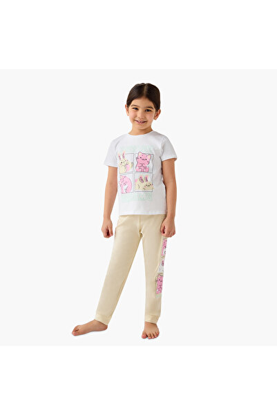 Juniors Printed T-shirt and Pyjama Set