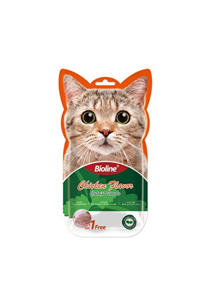 Bioline سناك بيوﻻين بنكهة الدجاج مع كات نيب (خمس حبات)