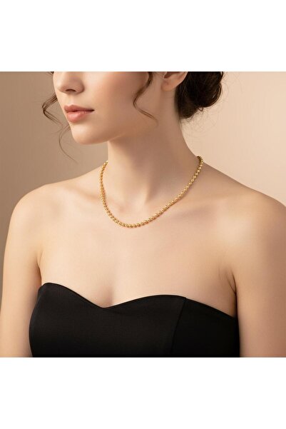 BuradaBuldun قلادة دوريكا توب 45 سم - لون ذهبي - ستانلس ستيل
