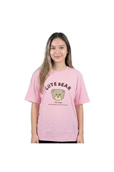 Enfield & Co. Tricou cu imprimeu ursuleț drăguț – Roz