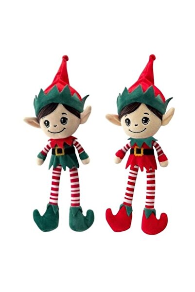 LUDIRO Set de 2 elfi de pluș 25 cm, jucării de Crăciun moi și vesele, prieten...