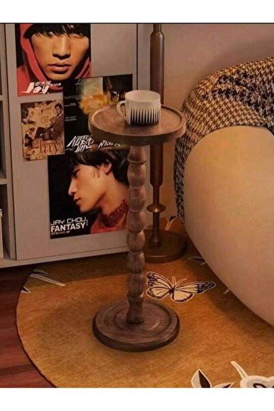 Mtanvxay طاولة جانبية خشبية عتيقة، طاولة جانبية للأريكة، طاولة متعددة الاستخد...