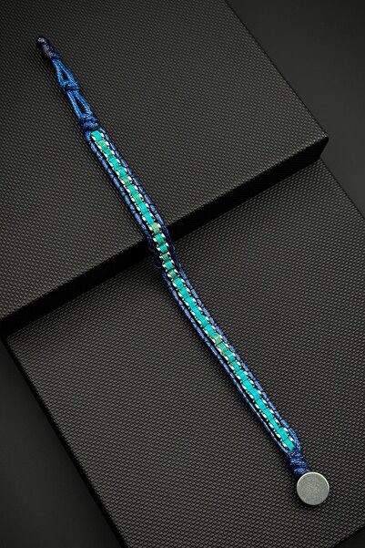 FRNCH Turkuaz Doğal Taşlı Mavi Renk Erkek Bileklik FRJ12738-3738-M