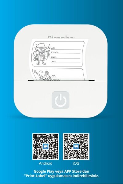 Piranha 5510 Taşınabilir Label Printer & Mobil Etiket Yazıcı | 4 Rulo Hediye | Fotoğraf Baskı | Mobil App