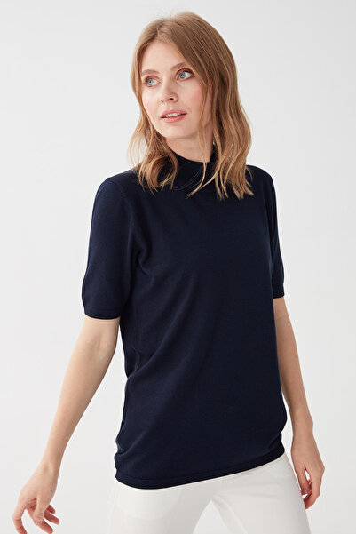 Desen Women's Lycra Short Sleeve Half Fisherman Blouse