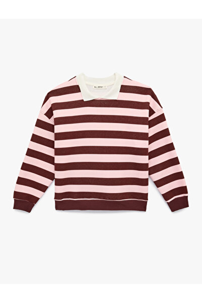 Koton Swea cu mânecă lungă, cu guler polo, cu dungi tricou