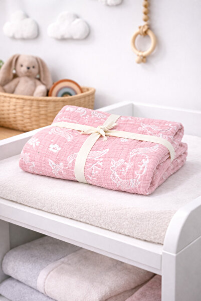 NİSSOFT Multi-Purpose Muslin Blanket 100% Cotton 120X120 cm
