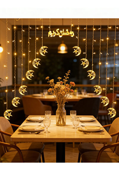 Yoawllty زينة رمضان، 8 أوضاع إضاءة، أضواء خرافية LED معلقة للجدران والنوافذ و...