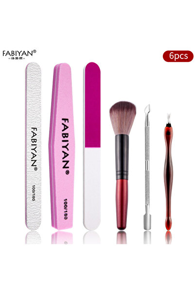 Choice1 6Pcs Manicure Set Cuticle Pusher Clippers Nail Art Files Buffer Sandi...
