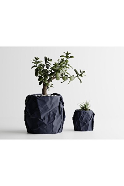 Sani decorative pot, Miami small 114 x 114 x 107 mm, Dark Blue Matt