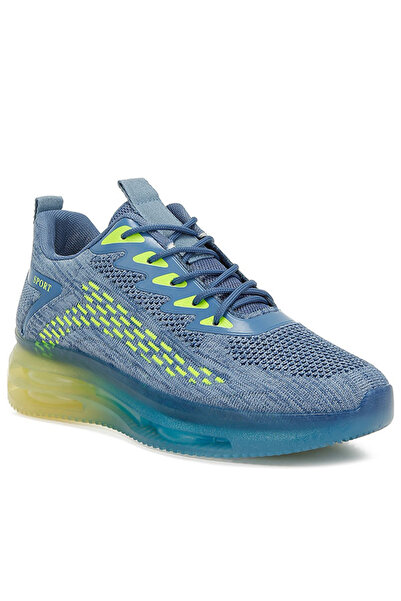 london Rag حذاء رياضي رجالي سميك من نسيج فلاي نيت باللون الأزرق