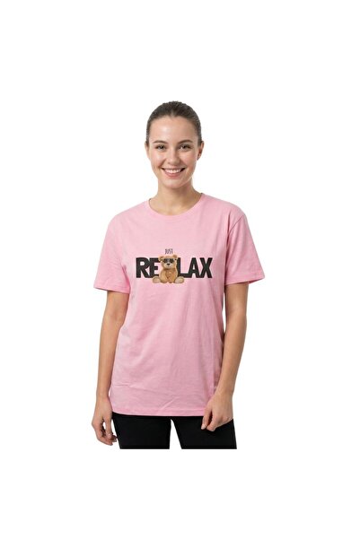 Enfield & Co. Tricou pentru femei Enfield&Co cu imprimeu ursuleț Relax PINK