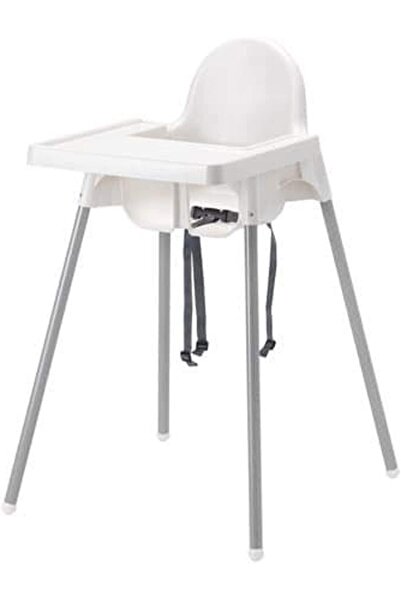 Genericc كرسي طعام للأطفال من ايكيا طراز ANTILOP مع صينية [أبيض]
