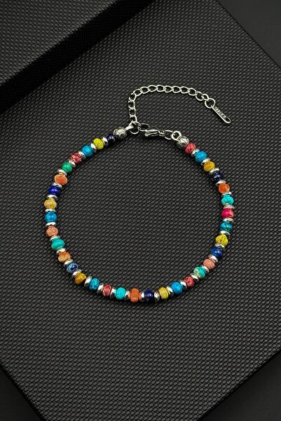 FRNCH 316L Çelik ve Mix Doğal Taşlı Çok Renkli Erkek Bileklik FRJ12740-3740-CK