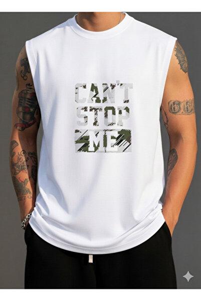 FAVORİST Can'T Stop Me Printed Men's Sleeveless Tshirt