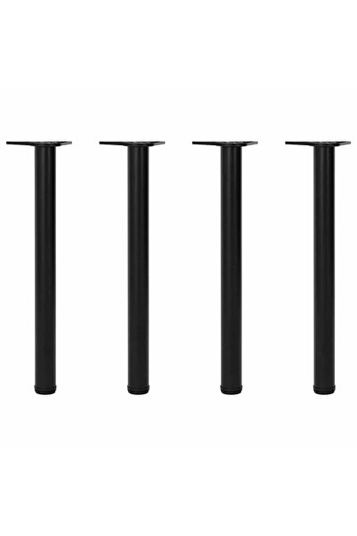 vidaxl 4 Height Adjustable Table Legs Black 710 mm
