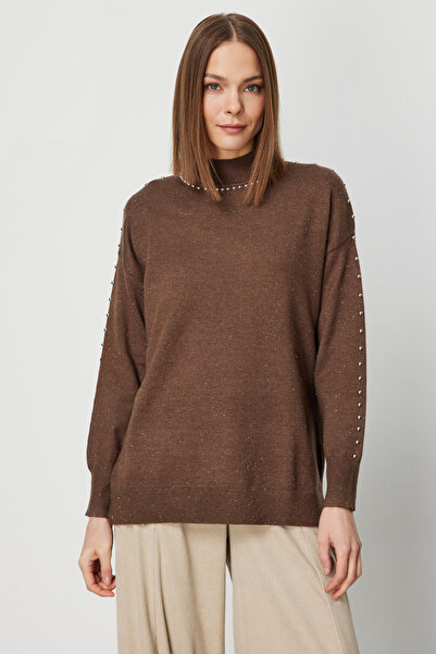 ON Women's Fabric Glitter Staple Detailed Knitwear Sweater 26Kon60307