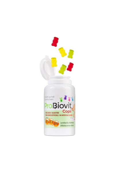 ApiPharma PROBIOVIT Jeleuri (60 Ursuleți Gumati), Probiotic cu vitamine pentru copii FĂRĂ ZAHĂR, FĂRĂ GLUTEN
