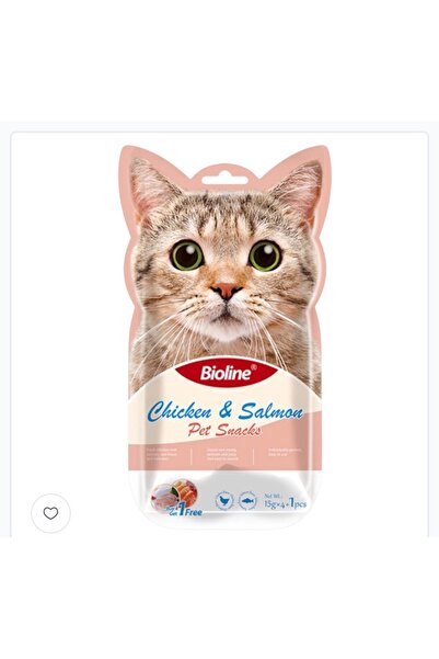 Bioline بيولاين مكافأت للقطط بالدجاج والسلمون ( خمس حبات )
