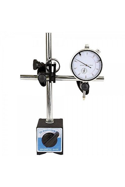 NO BRAND Set comparator mecanic cu cadran, cursă de 10 mm, citire 0,01 mm, ba...