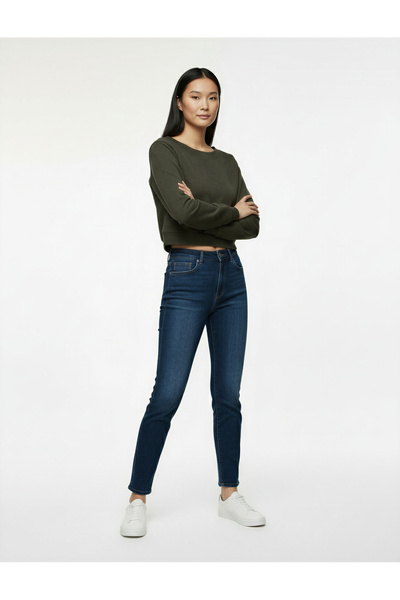 Koton Viscose Blend Boat Neck Off-The-Shoulder Long Sleeve T-Shirt