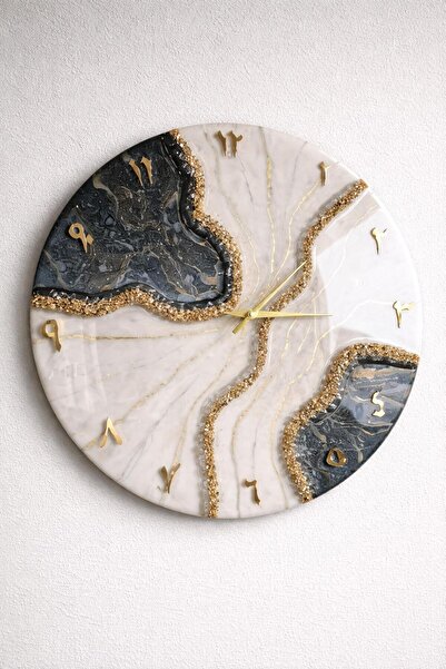 Sultan Tasarım 40cm Epoxy Design Stylish Wall Clock, Modern and Stylish Decor...